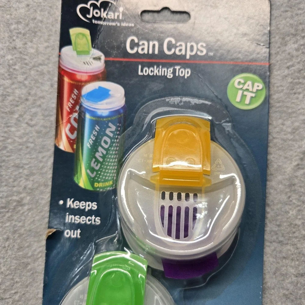 Jokari Can Caps Locking Top 4 Pack‎ Soda Can Covers Spill Proof Keep Bugs Out